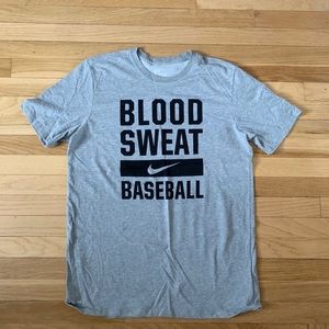 Nike Blood Sweat Baseball T shirt size L